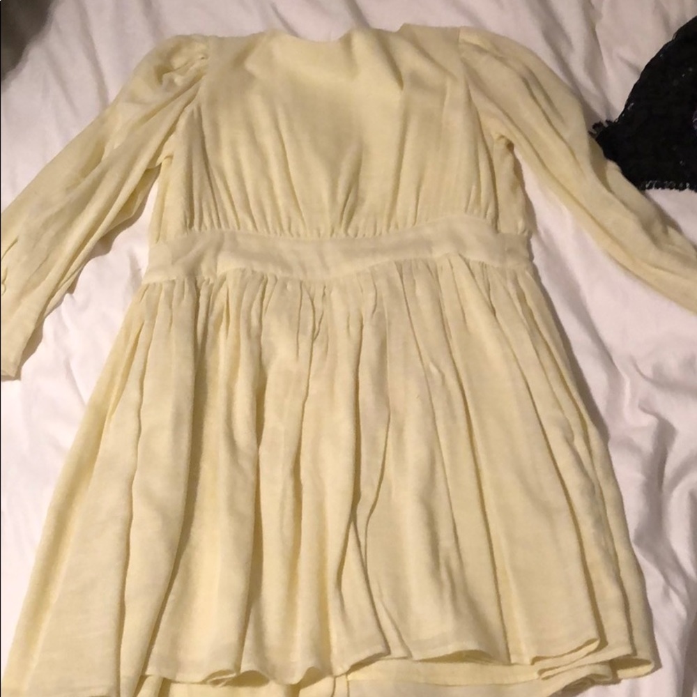 Yellow Free People backless sundress with buttons